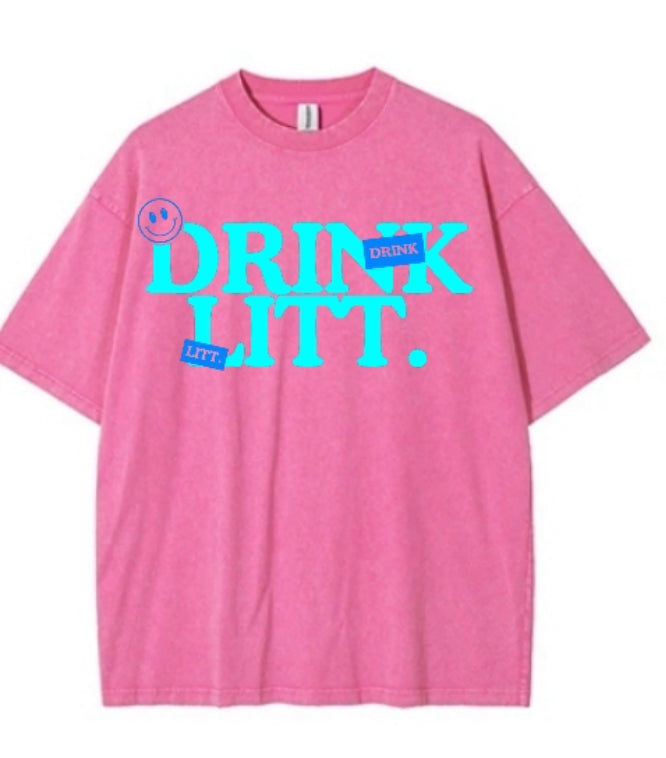 Maglietta DRINK LITT GET FITT rosa