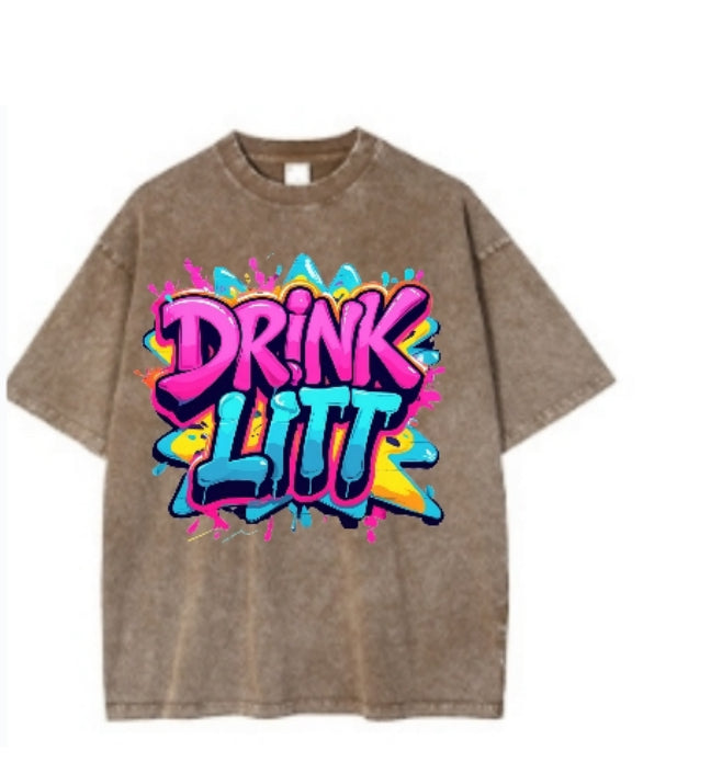 Maglietta DRINK LITT marrone